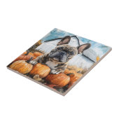 French Bulldog in Pumpkin Patch Fliese (Seite)