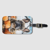 French Bulldog in Pumpkin Patch Gepäckanhänger (Vorderseite (Horizontal))