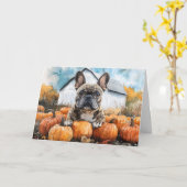 French Bulldog in Pumpkin Patch Karte (Gelbe Blume)