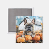 French Bulldog in Pumpkin Patch Magnet (Vorderseite/Rückseite)