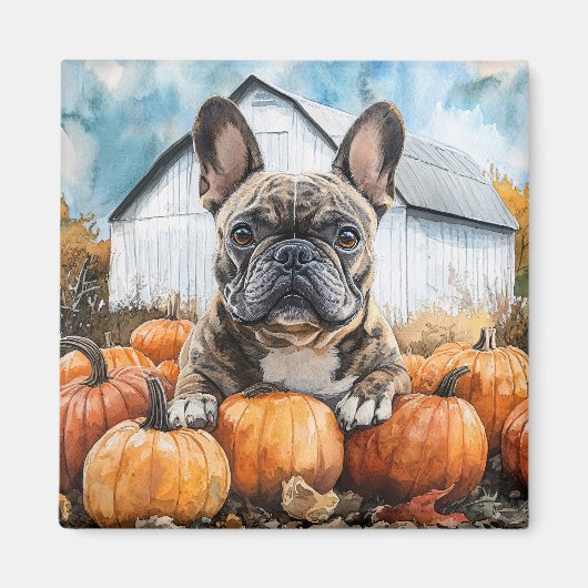 French Bulldog in Pumpkin Patch Magnet (Vorne)