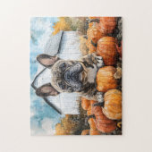 French Bulldog in Pumpkin Patch Puzzle (Vertikal)