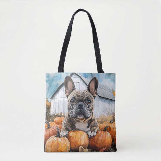 French Bulldog in Pumpkin Patch Tasche (Vorderseite)