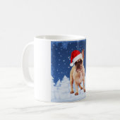 French Bulldog in Snow Christmas w Weihnachtsmannm Kaffeetasse (Vorderseite Links)