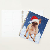 French Bulldog in Snow Christmas w Weihnachtsmannm Planer (Anzeige)
