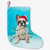 French Bulldog in Snow Weihnachten Weihnachtsmannm Kleiner Weihnachtsstrumpf (Vorderseite)