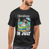 FRENCH BULLDOG Inflatable Boat Merry Christmas in T-Shirt (Vorderseite)