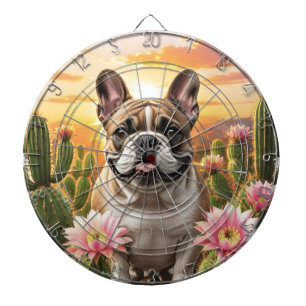 French Bulldog Kaktus Französische Bulldogge Dartscheibe