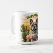 French Bulldog Kaktus Französische Bulldogge Kaffeetasse (Vorderseite Links)