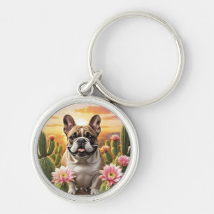 French Bulldog Kaktus Französische Bulldogge  Schlüsselanhänger