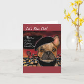 FRENCH BULLDOG KARTE (Gelbe Blume)