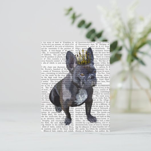 French Bulldog King Postkarte (Stehend Vorderseite)
