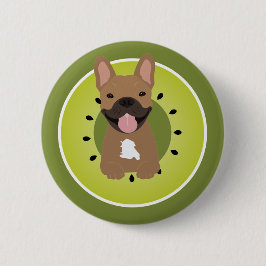 French Bulldog Kiwi Fruchtpapier Button