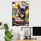 French Bulldog Koch Grillabend Poster (Heimbüro)