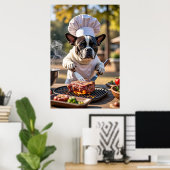 French Bulldog Koch Grills Steak Poster (Heimbüro)