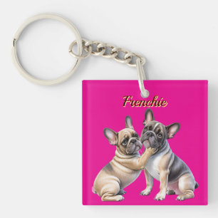 French Bulldog Liebe französische Bulldogge  Schlüsselanhänger