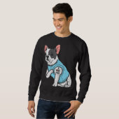 French Bulldog Liebe Mama Tattoo Frenchie Dog Eige Sweatshirt (Vorne ganz)