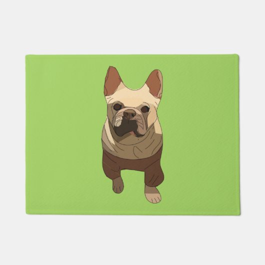 French Bulldog, Lime Green Fußmatte (Vorderseite)