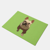 French Bulldog, Lime Green Fußmatte (Schrägansicht)