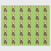 French Bulldog, Lime Green Geschenkpapier (Flach)