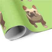 French Bulldog, Lime Green Geschenkpapier (Rolleneckpunkt)