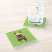 French Bulldog, Lime Green Glasuntersetzer (Schrägansicht)