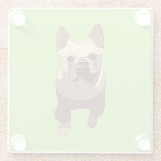 French Bulldog, Lime Green Glasuntersetzer (Rückseite)