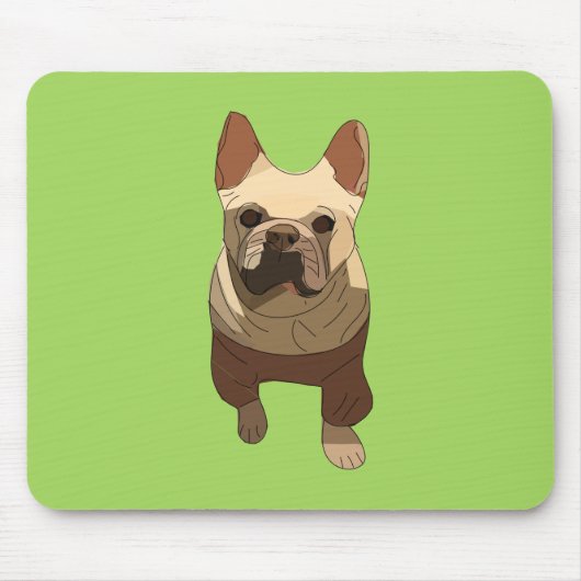 French Bulldog, Lime Green Mousepad (Vorne)