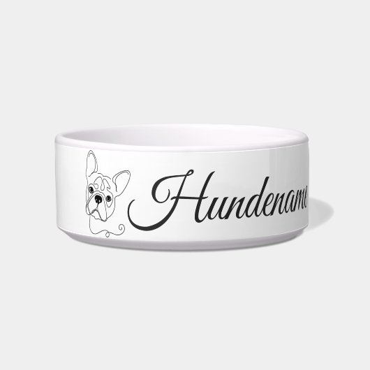 French Bulldog Line Art personalized bowl Napf (Vorderseite)