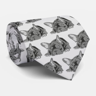 French Bulldog Lines Krawatte