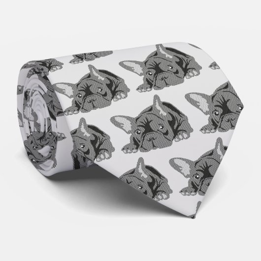 French Bulldog Lines Krawatte (Gerollt)