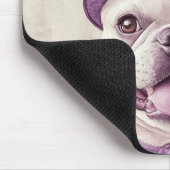 French Bulldog Lover Lila Floral Mouse Pad Mousepad (Ecke)