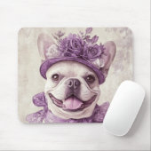 French Bulldog Lover Lila Floral Mouse Pad Mousepad (Mit Mouse)