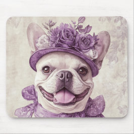 French Bulldog Lover Lila Floral Mouse Pad Mousepad