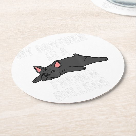 French Bulldog Lover Stone Untersetzer| Lover Gift Runder Pappuntersetzer (Angewinkelt)
