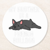French Bulldog Lover Stone Untersetzer| Lover Gift Runder Pappuntersetzer (Vorderseite)