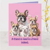 French Bulldog lustige Freunde Bulldoggen Karte (Gelbe Blume)
