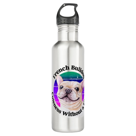 French Bulldog-lustiges Zitat Edelstahlflasche (Vorderseite)
