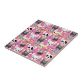 French Bulldog Macaron Pattern Fliese (Seite)