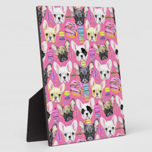 French Bulldog Macaron Pattern Fotoplatte (Seite)