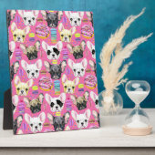 French Bulldog Macaron Pattern Fotoplatte (Seite)