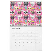 French Bulldog Macaron Pattern Kalender (Mär 2026)