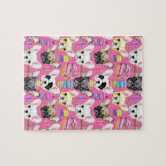 French Bulldog Macaron Pattern Puzzle (Horizontal)