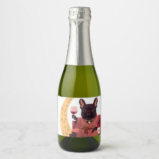 French Bulldog Mama Weinabend Schaumweinetikett