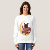 French Bulldog Mama Weinabend Sweatshirt (Vorne ganz)