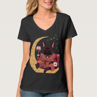 French Bulldog Mama Weinabend T-Shirt