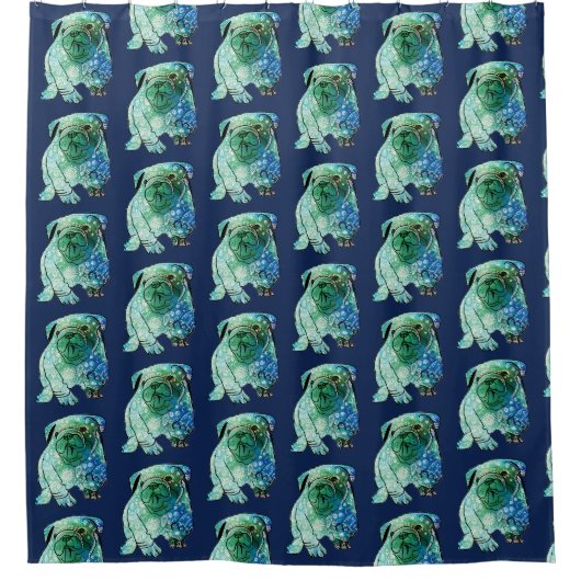 French Bulldog Mandala Art Duschvorhang (Vorderseite)