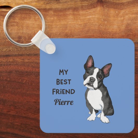 French Bulldog - Meine beste Individuelle Name-Adr Schlüsselanhänger (Vorderseite)