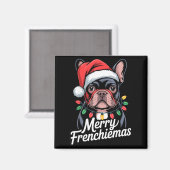 French Bulldog Merry Frenchiemas Santa Hat Christm Magnet (Vorderseite/Rückseite)
