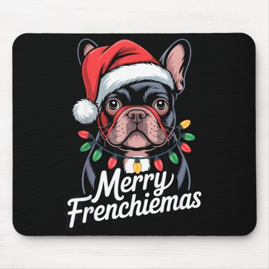 French Bulldog Merry Frenchiemas Santa Hat Christm Mousepad (Vorne)